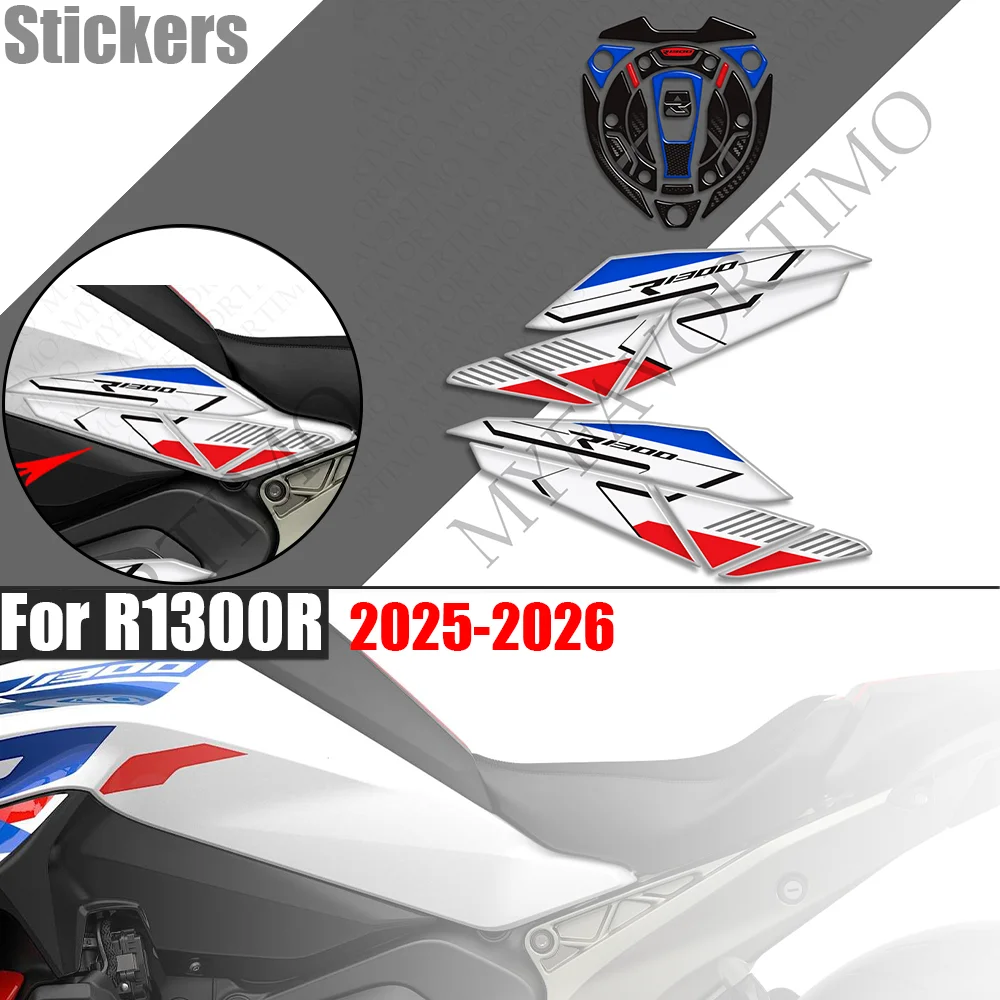 For R1300R 2025 2026 Motorcycle Tank Pad TankPad Cap Grips Gas Fuel Knee 3D Stickers moto Decals Protection R 1300R R1300 R