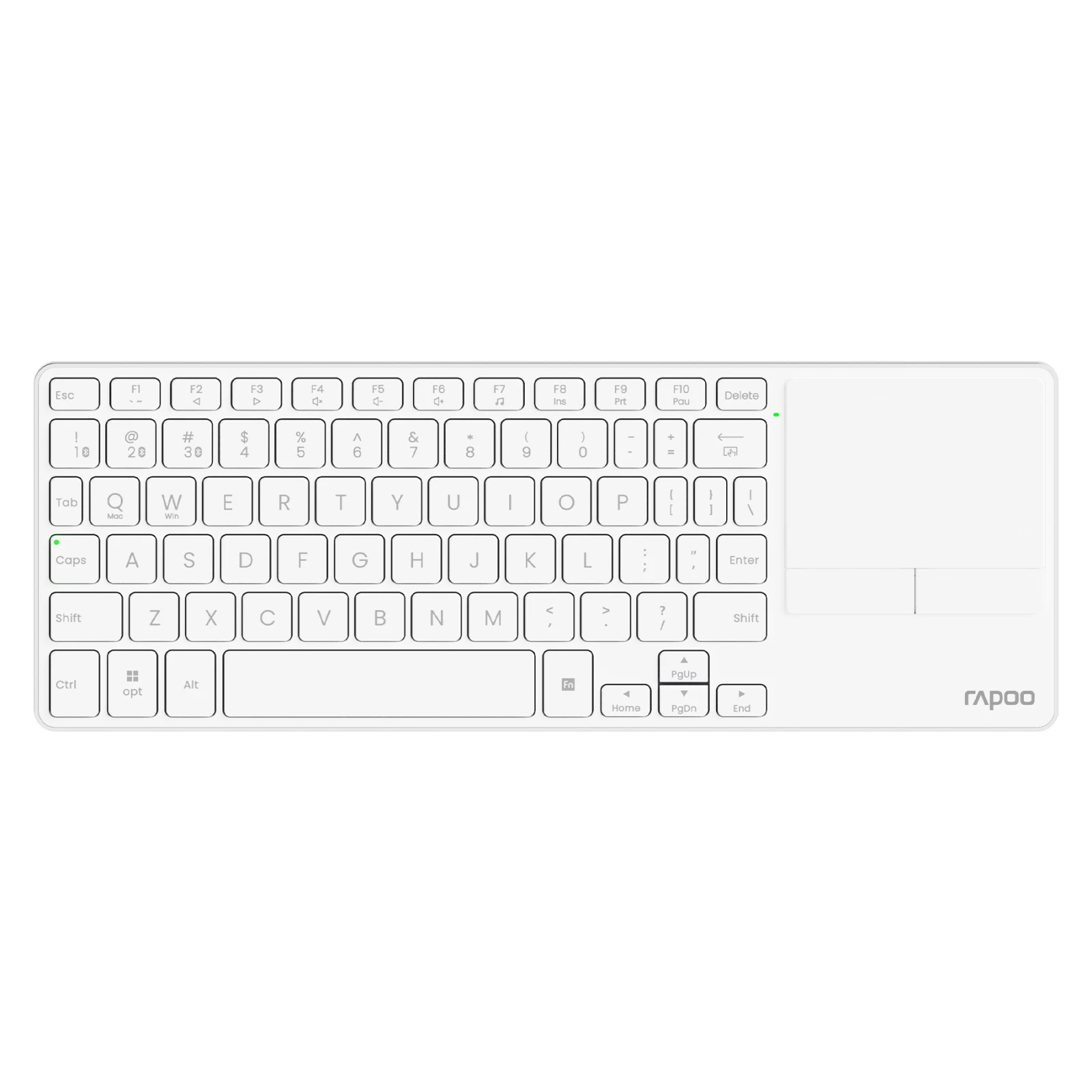 Rapoo Portable Wireless Keyboard with Touchpad Multi-Device HTPC Keyboard for PC-Connected TV/Tablet/Steam Deck/Gaming Console/Raspberry Pi/Mini PC Support Touch Gestures for PC Windows Mac