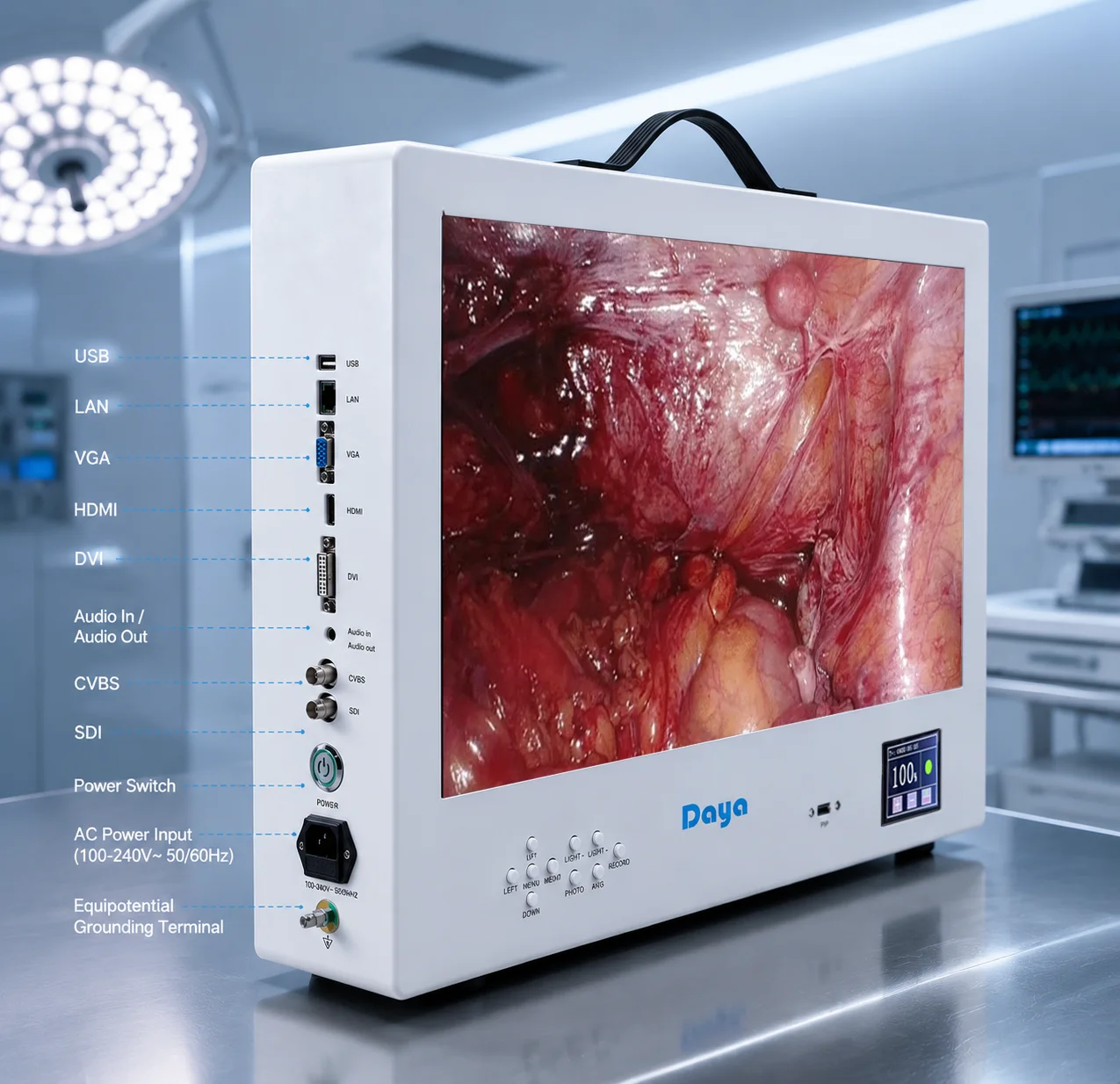 Portable FHD All-in-One Endoscope Camera System for ENT Urology Gynecology Electric Power Source