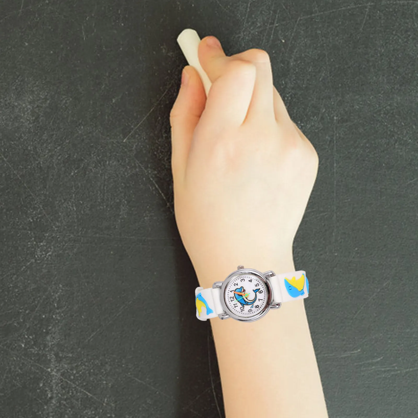 Digital Watch Cartoon Dolphin Pattern Cute Casual Wristwatch Learning Time Teaching Lovely Watch