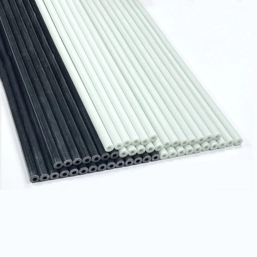 4pcs White Glass Fiber Tube 3mm-14mm Fiberglass Tube Glass Steel Tube Hollow Rod Lenght 500mm