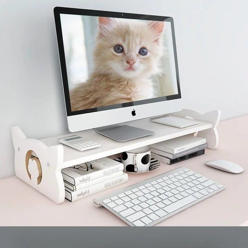 Desktop Computer Elevated Desk Storage Rack for Monitor Stand - Office Heightening Base - Neck-protection Storage Rack