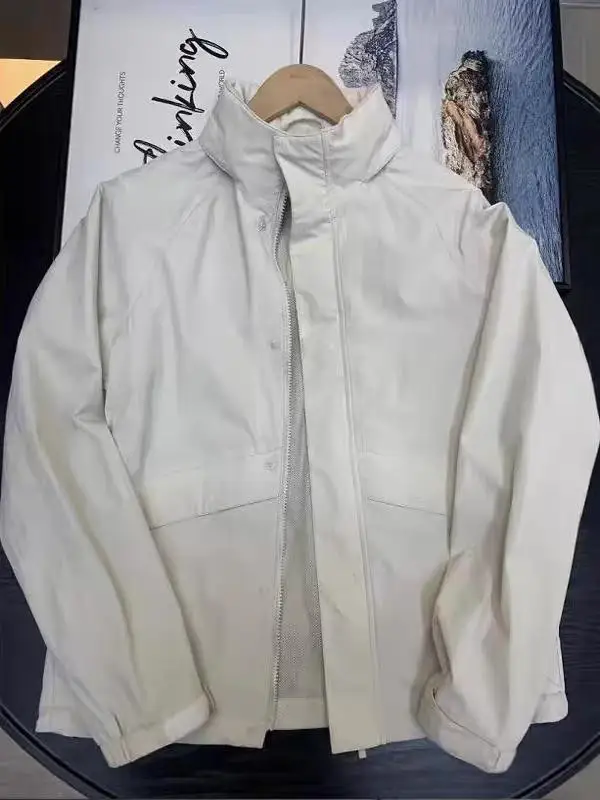 

Весенне-осенняя новая свободная мужская куртка с капюшоном, повседневная одежда с кетми, модная однотонная верхняя одежда для молодежи