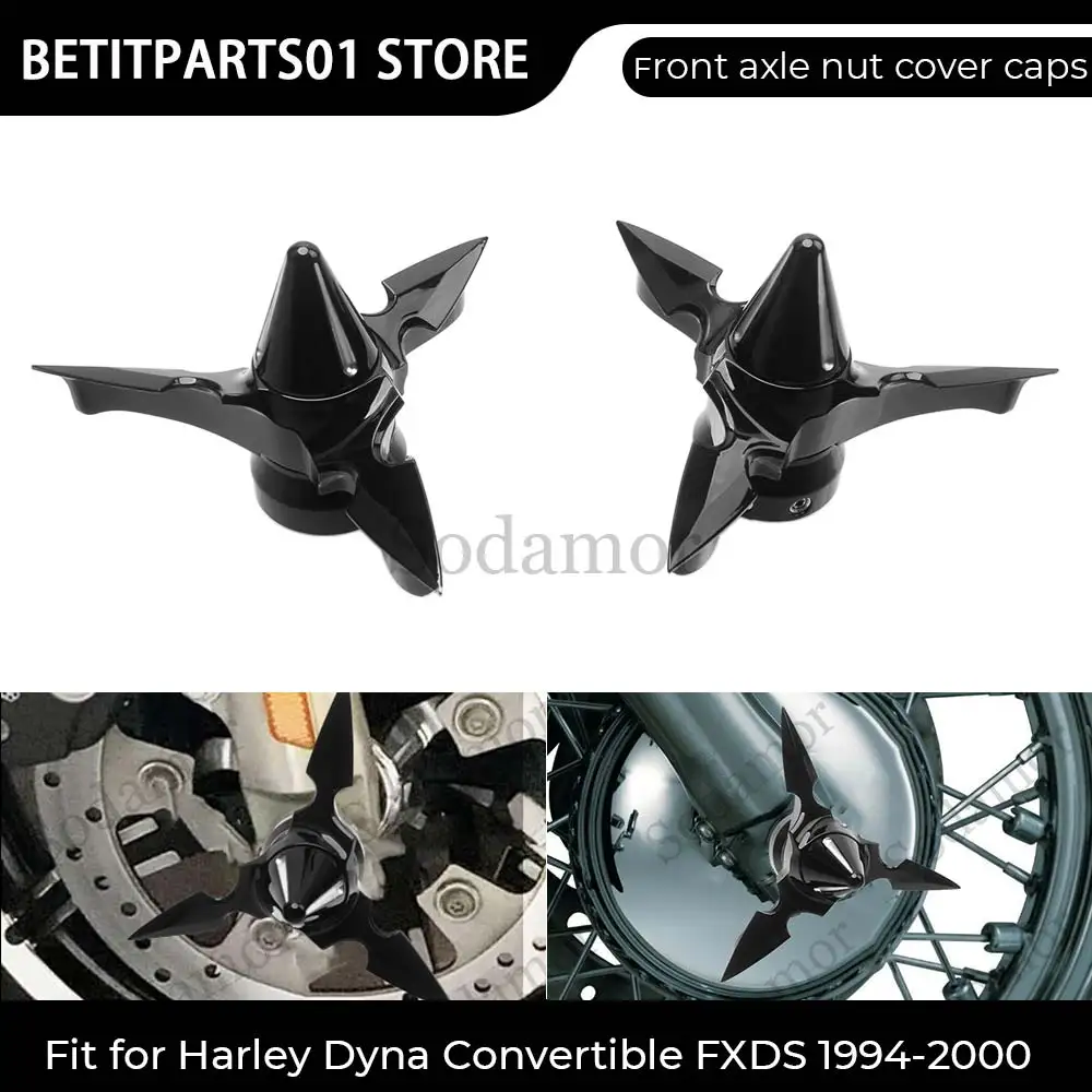 Motorcycle Accessories 1 Pair of Front Axle Nut Cover Caps Plastic Black For Harley Electra Glide Ultra Limited FLHTK 2010-2024
