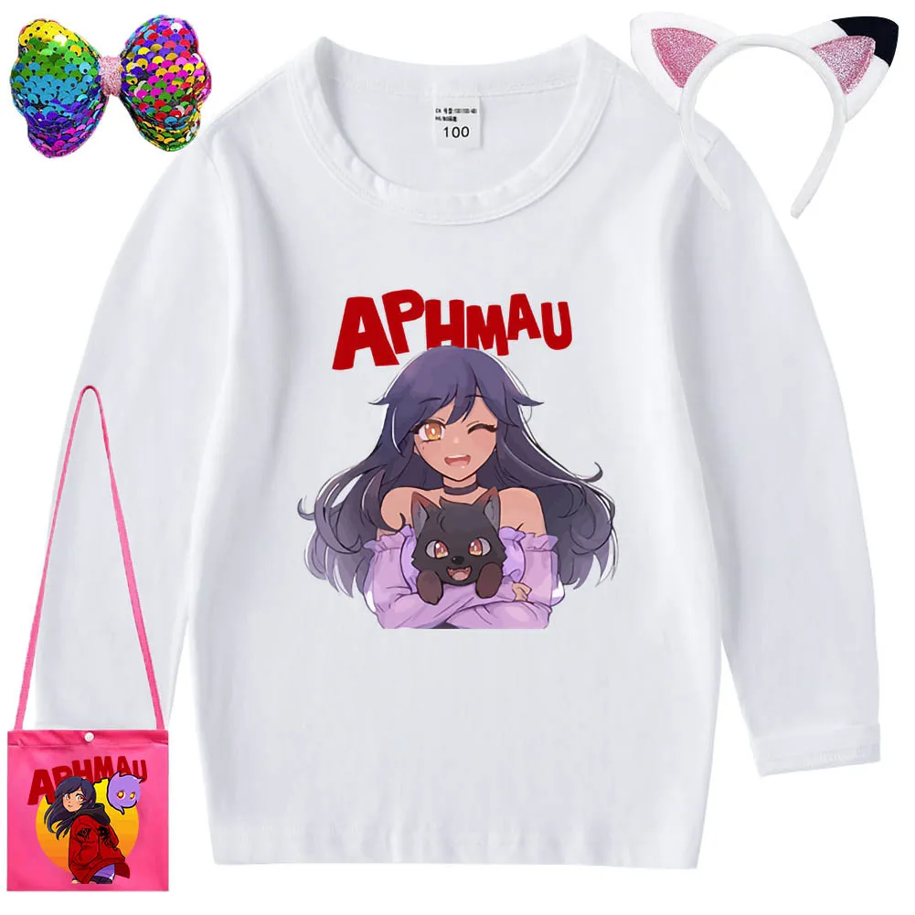 Wish Asha Long Sleeves T-Shirts for Girls Aphmau 3D Print T Shirt Kids Cartoon Tee Anime  Kawaii Tee Tops Children's Clothing