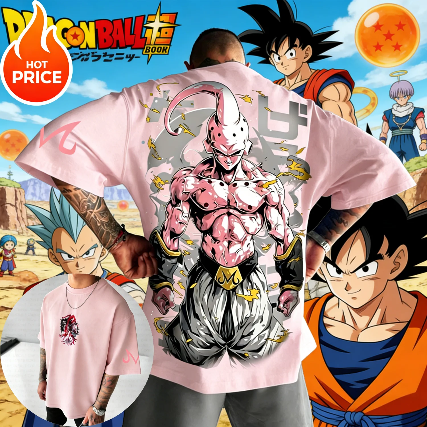 2026 Sommer Dragon Ball Retro Reine Baumwolle Fitness T-Shirt Herren Oversize Kurzarm Familien-Unisex Kinder Freizeithemd