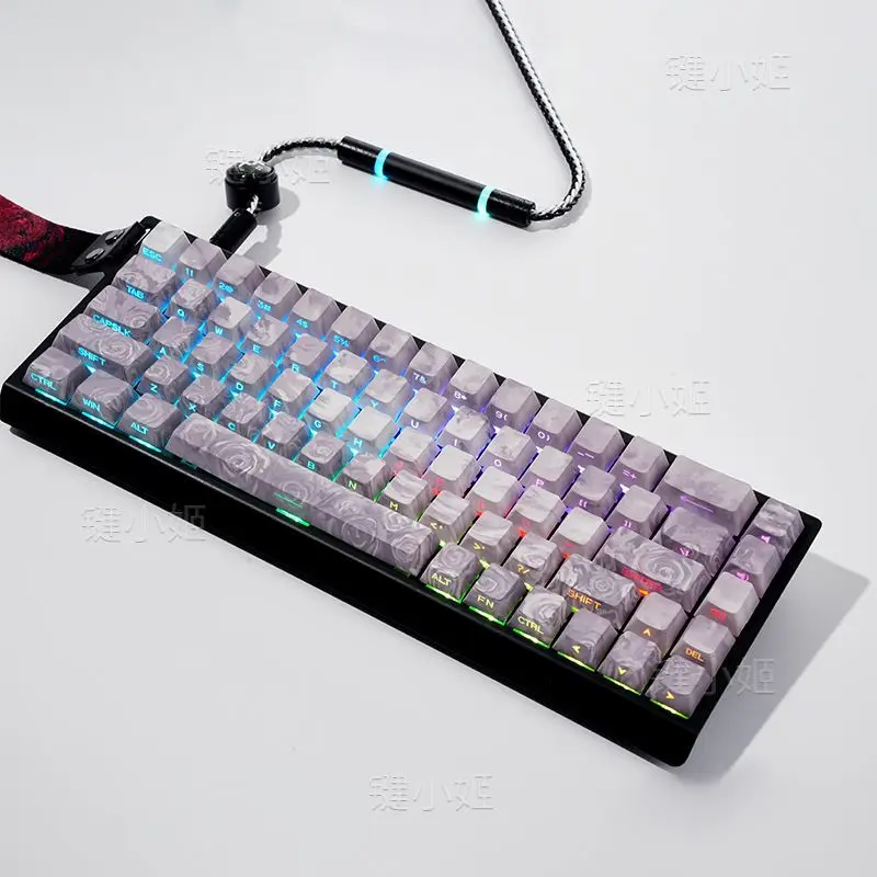 

rose coast gray advanced light transmission personalized custom e-sports mechanical keyboard magnetic axis keycap
