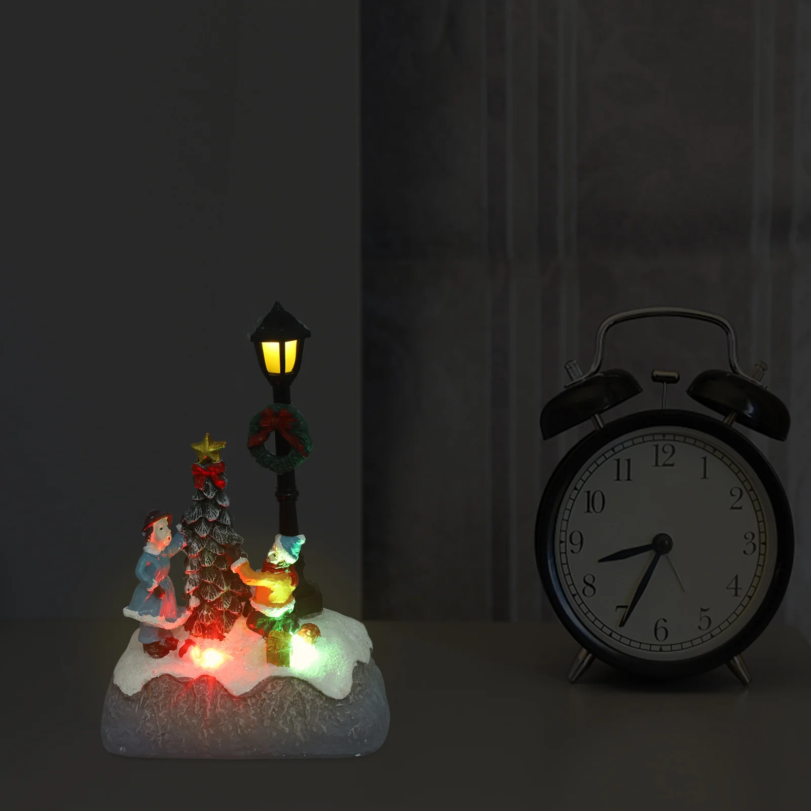 

1Pcs Miniature Landscape Decor Resin Christmas House with Luminous Effect Micro Adornment for Fairy Garden Indoor Decoration