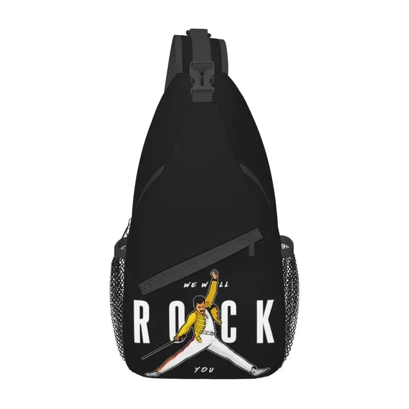 

Freddie Mercury Sling Crossbody Backpack Men Custom Shoulder Chest Bag for Travel Hiking Daypack