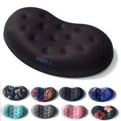 BRILA-Tapis de souris ergonomique, mousse à mémoire de forme avec trous de massage, support antidérapant pour le travail et les jeux