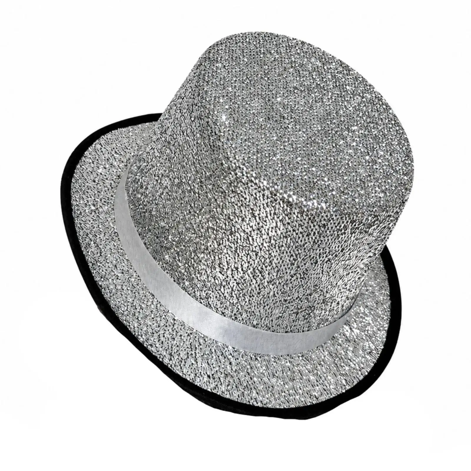 Classic Magician Performance Hat with Glittered Surface for Stage Shows and Costume Parties