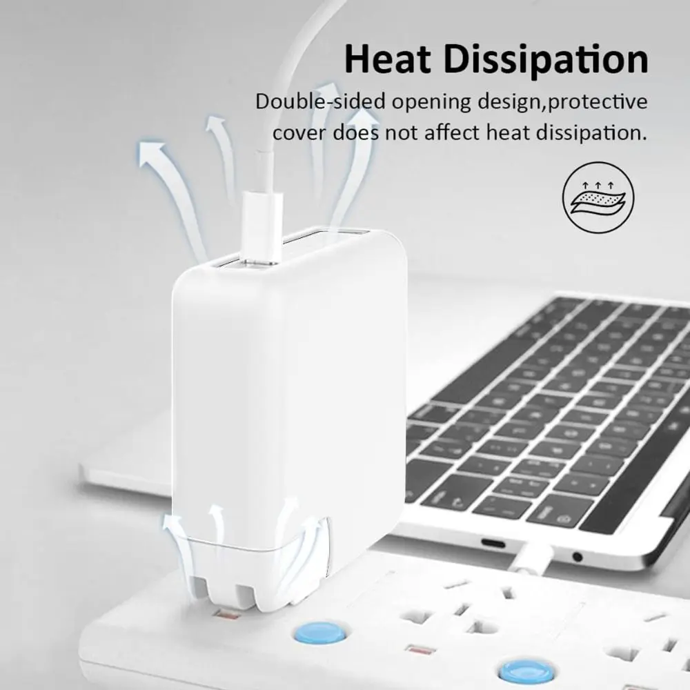 Capa adaptadora de carregador anti-queda USB-C silicone adaptador de energia capa à prova de choque resistente ao desgaste capa protetora para macbook pro 140w