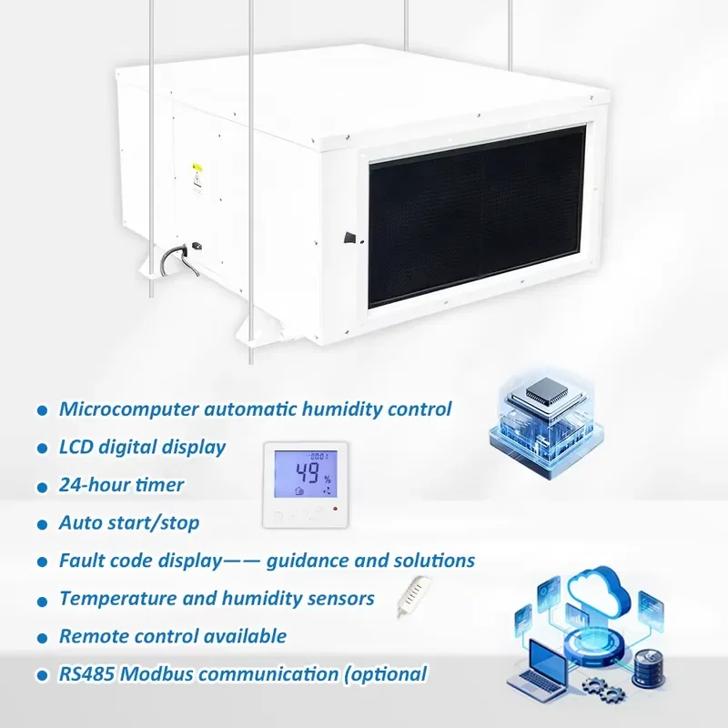 WSQ Tojje DJDD-2481E 240L Per Day Refrigerant Business Commercial Ceiling-mounted Industrial Dehumidifieir for Grow Room