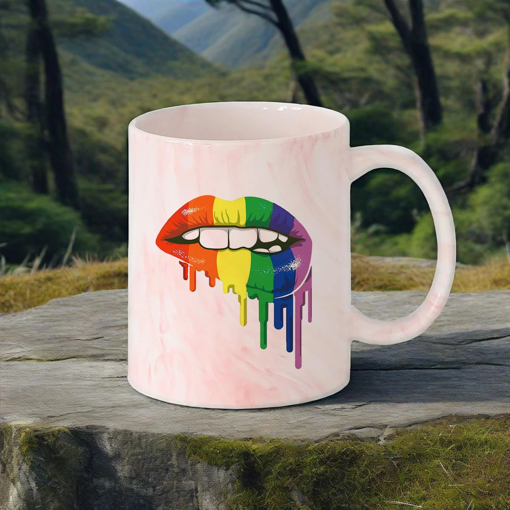 

Equality Pride Coffee Mug Rainbow Ceramic Mug Love Is Love Mug Pride Colors Cup Hand Paint Lid Water Cup Office Home Use Cups