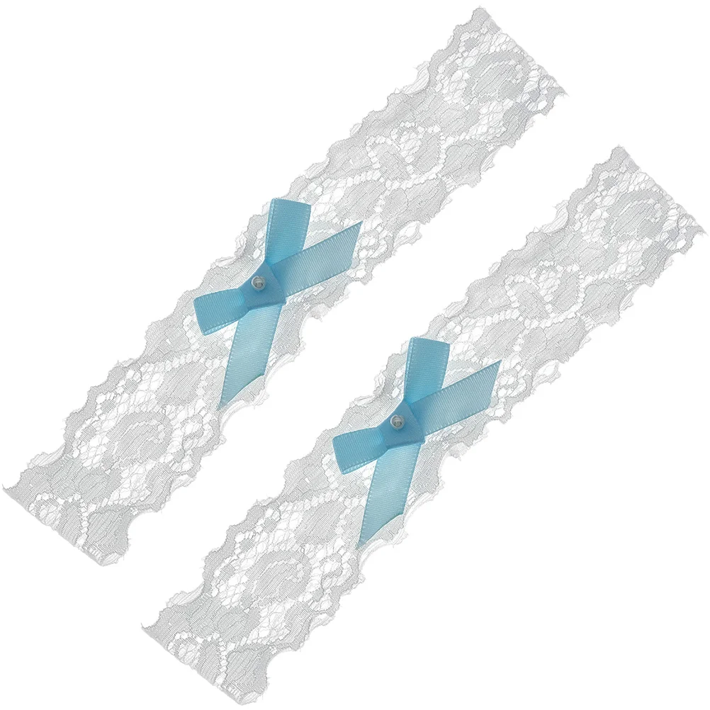 

2Pcs Bride Garters Lace Bowknot Elastic Bridal Thigh Bands Wedding Garter Leg Decoration for Prom Wedding Carnival