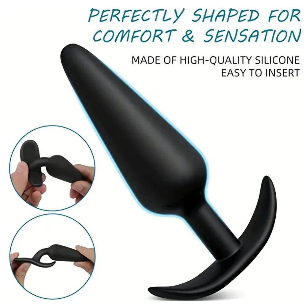 S/M/L 3 Sizes Anal Plug Soft Silicone T-Shaped Anal Plug Butt Plug Adult Sex Toys for Men Women Gay Prostate Massager Dildo