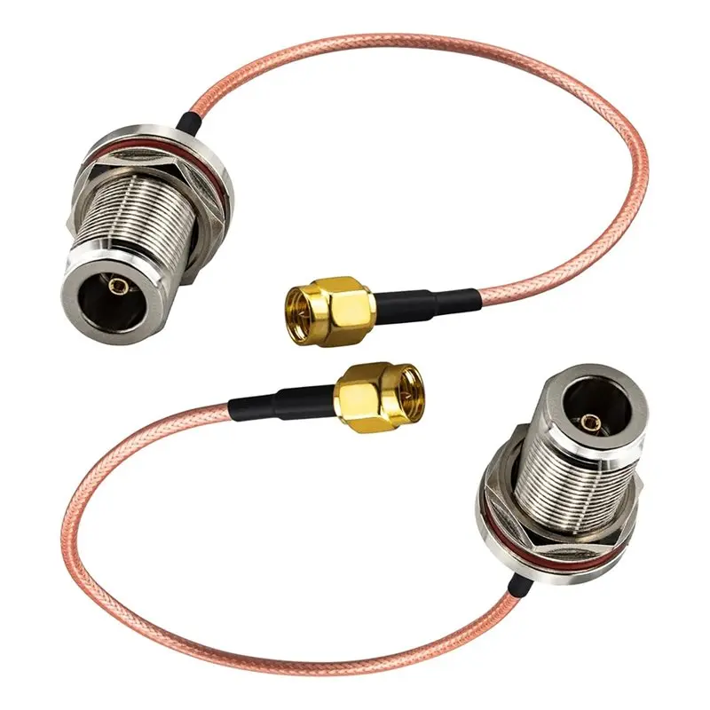ABUG-For Antenna Signal RG316 50Ohm RF Coaxial Cable 2 Pcs 7.8In, SMA Male To N-Female Bulkhead Adapter Cable