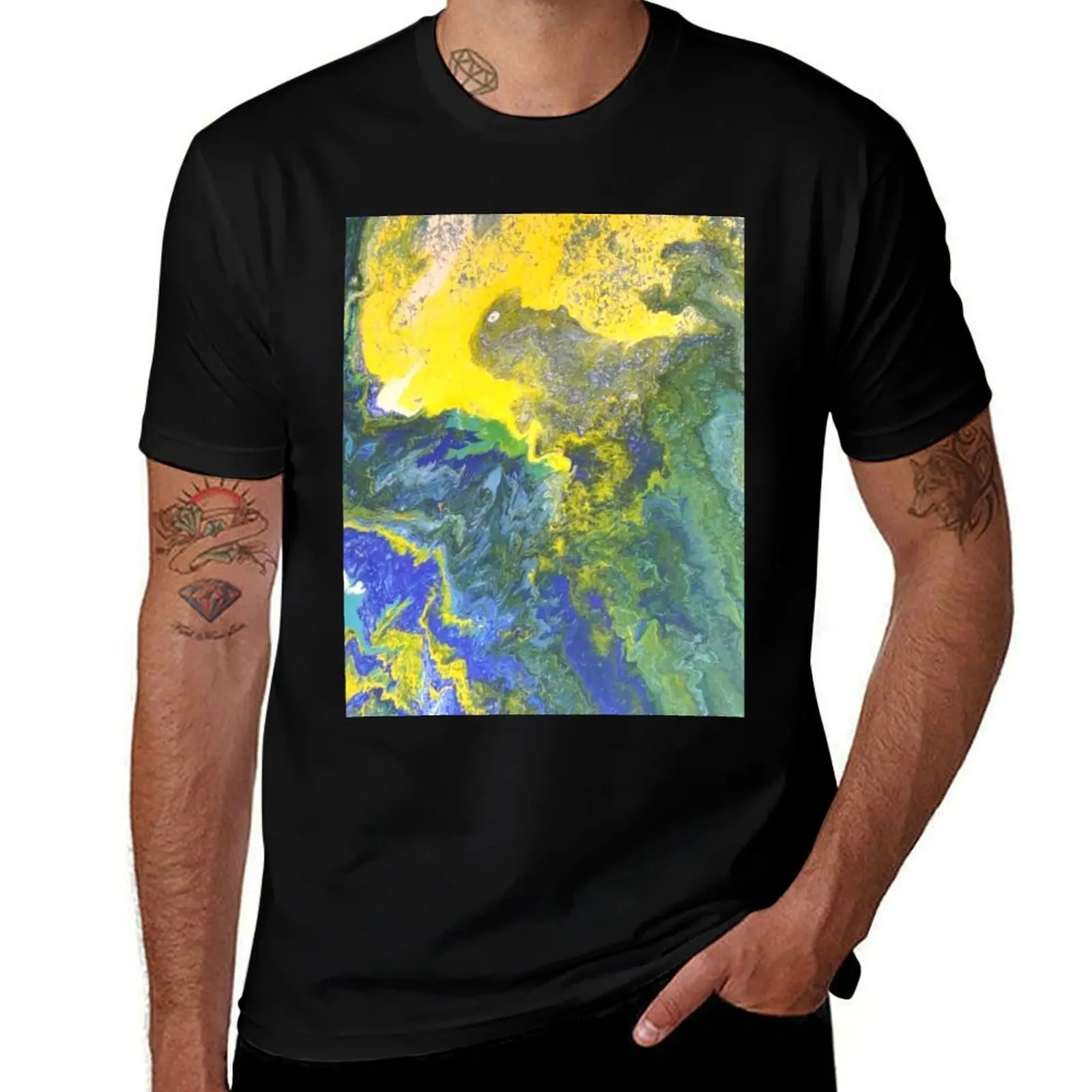 

Fluid painting T-Shirt boys animal print cheap stuff graphic tee shirt fruit of the loom mens t shirts