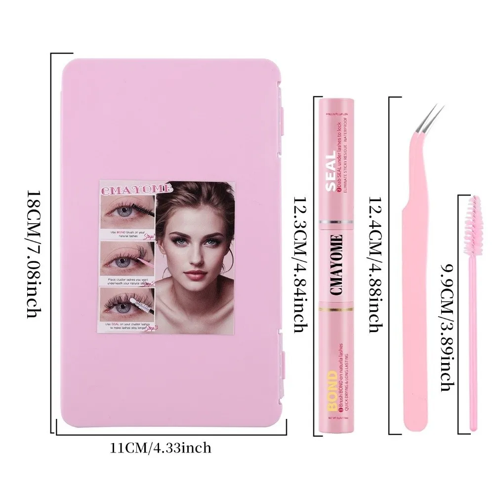 New Bond and Seal False Eyelashes 10-16mm 5D Fluffy Cluster Lashes Kit Mixed Tray Natural Look Faux Mink Lashes Makeup Tool view 6