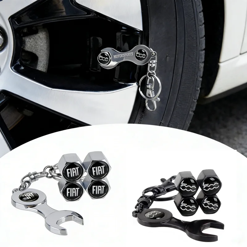Car Tire Valve Stem Caps Wheel Cover Auto Accessories for FIAT 500 Grand Punto Aegea Doblo Ducato Panda Siena Bravo Stilo Palio