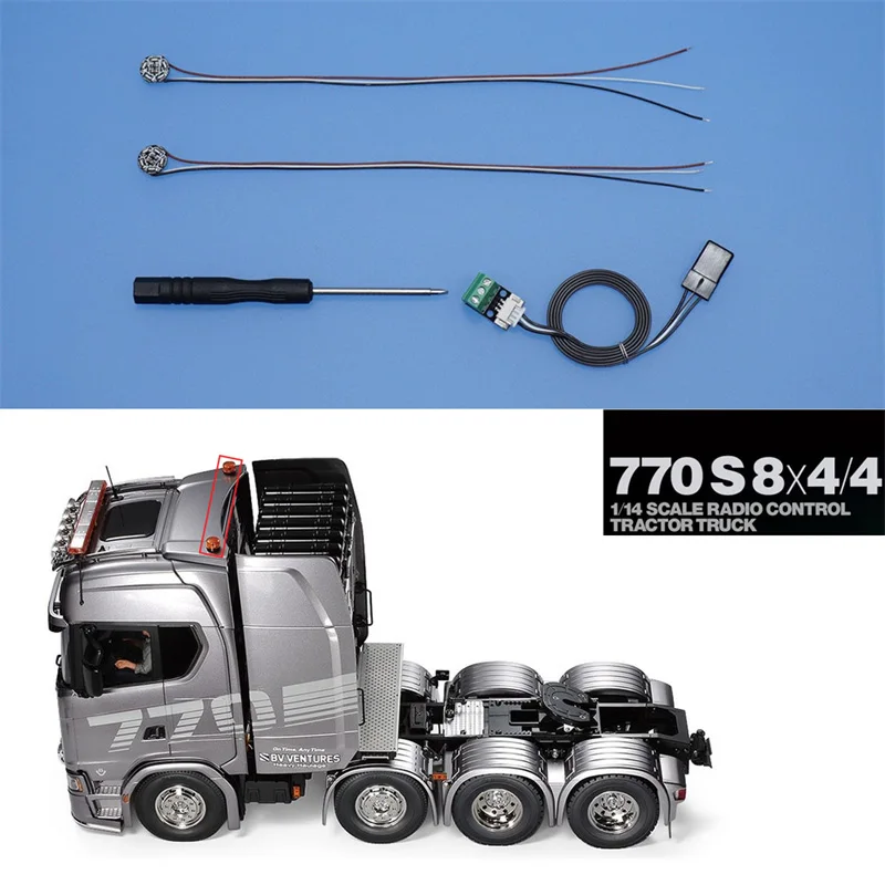 770S Roof Rotating Wick kit SS-1314 8×4 56371 For 1/14 Tamiyaa RC Truck Tipper Tractor Excavator Scaniaa JUWUBA Toys Model Parts