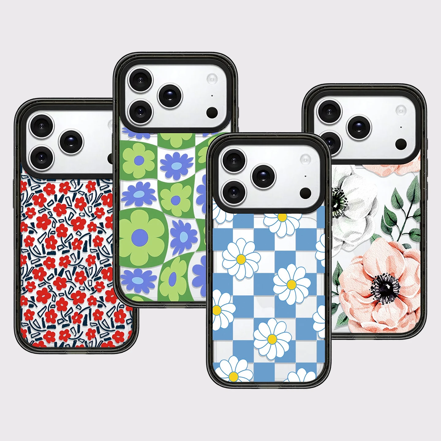 

Chrysanthemum Flower Print Impact Black Border Magnetic Cover for IPhone 12 13 14 15 16 17 Pro Max Case for IPhone 17 Air