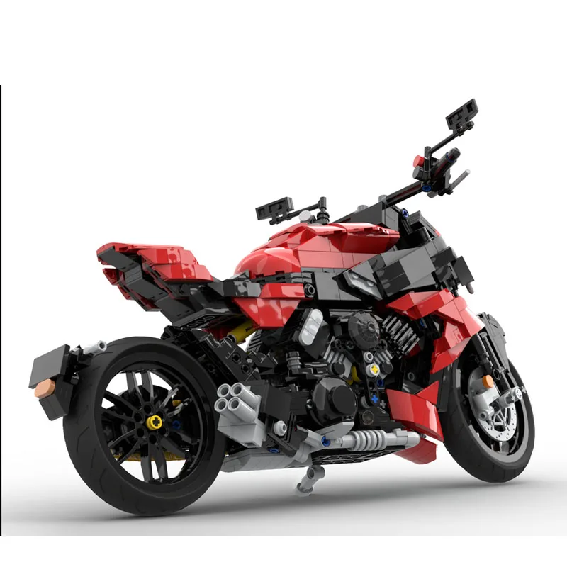 

MOC-160068 Красная новая модель спортивного мотоцикла, строительный блок1148 деталей MOC, креативный детский строительный блок для мальчиков на день рождения, игрушка в подарок