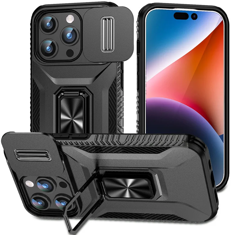 

360° Rotate bracket sliding window phone case for iPhone 12 /12 Mini /12 Pro /12 Pro Max magnetic holder heavy armor hard cover