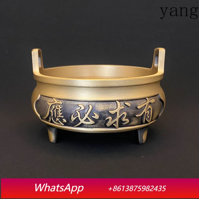 

LTT pure copper incense burner large household offering line incense burner indoor lotus straight ear burner