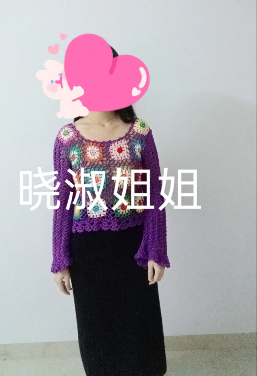 

TIYIHAILEY Hand Made Knitted Sweaters Custom Made Full Sleeve Spring And Autumn Purple O-neck 2025 New Hollow Out Ladies Tops