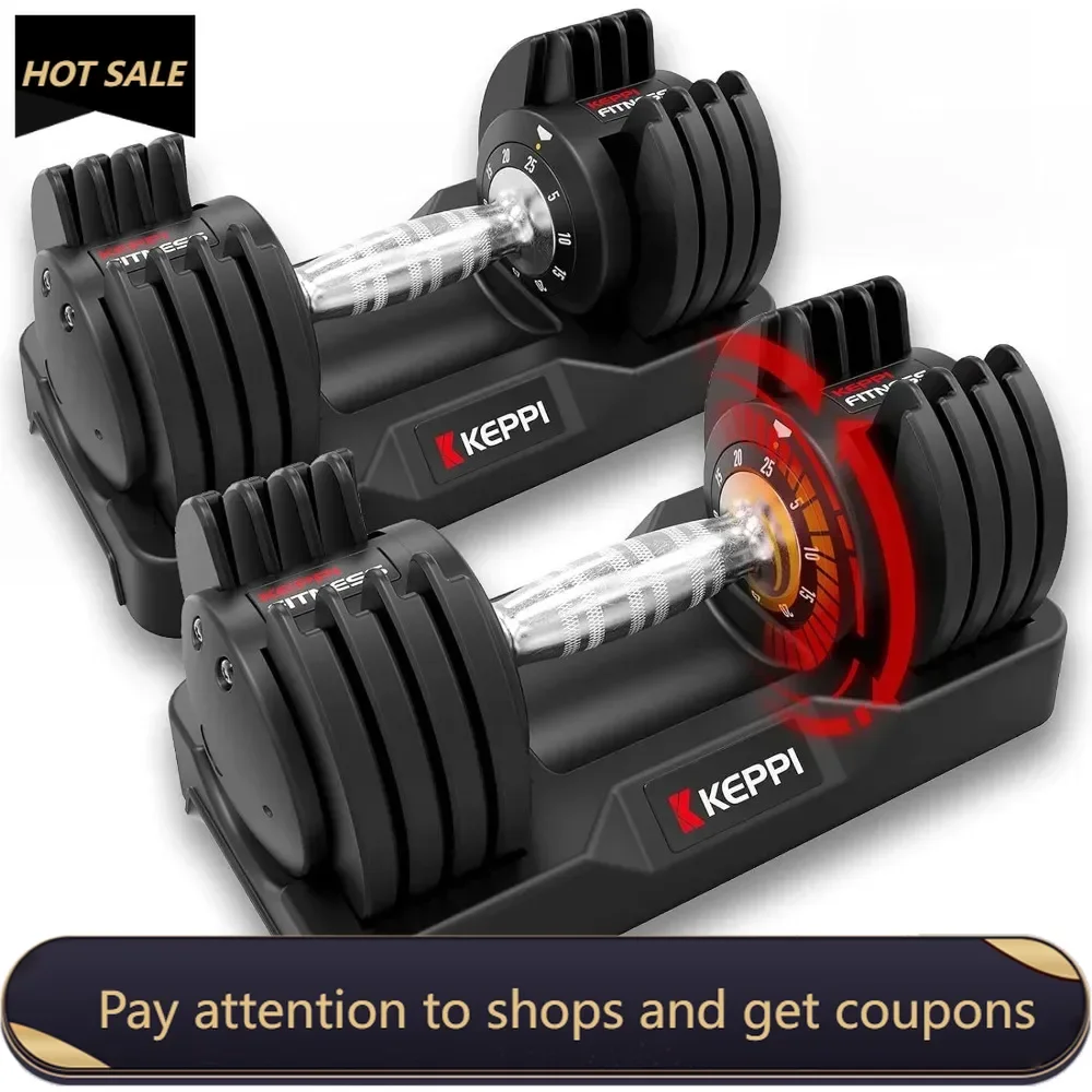 

Adjustable Dumbbells Set-25lb Dumbbells with Anti-Slip Metal Handle for Exercise & Fitness Fast Adjust Weight Freight free