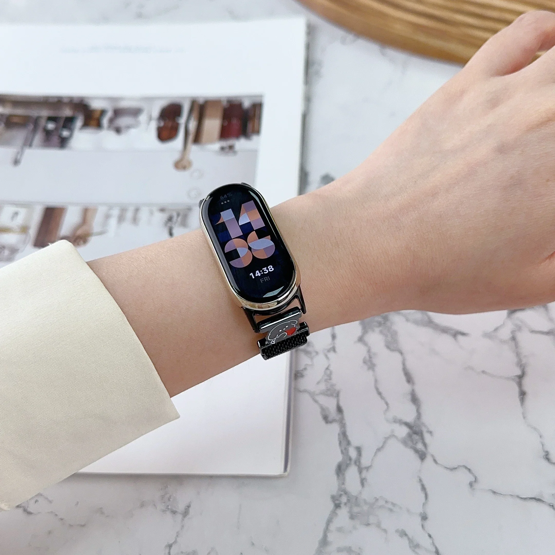 حزام من الفولاذ المقاوم للصدأ لسوار Xiaomi Mi 9 8 المعدني ميلانيزي على Mi Band 8 معصمه لملحقات حزام Mi Band 9 8