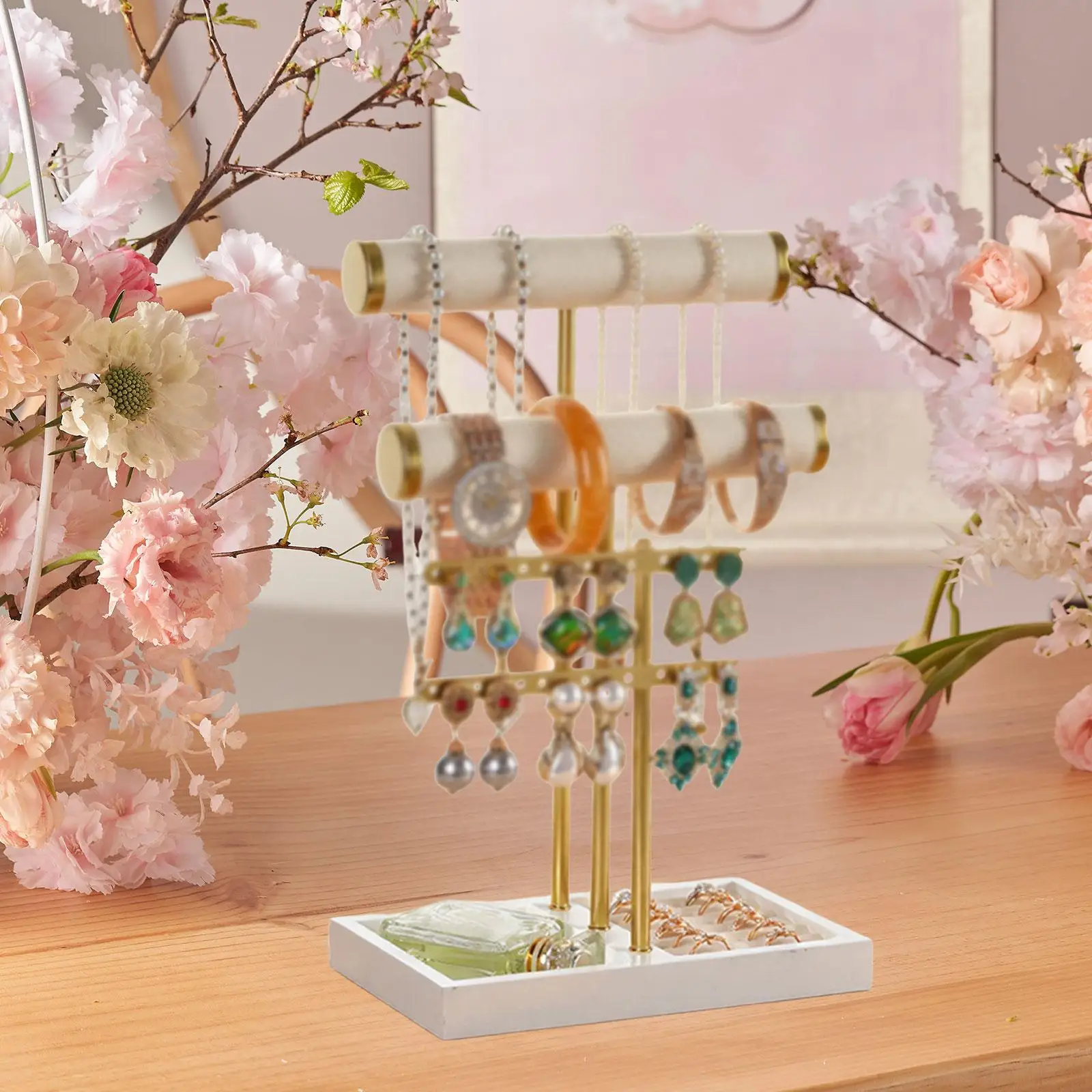 

Jewelry Organizer Ear Display Holder Stable Multipurpose Tray Display Stand for Home Retail Displays Shop Selling