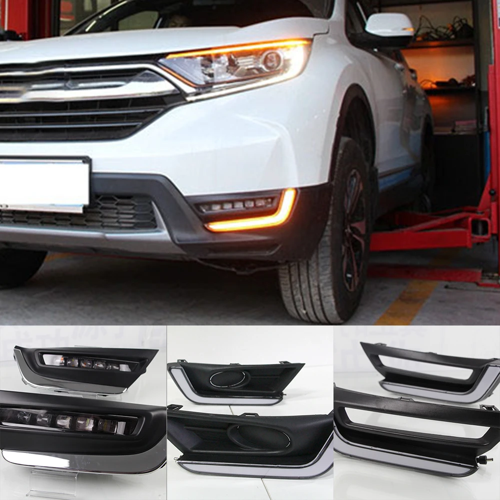 

2 Pcs LED DRL (Daytime Running Light) + Fog Lamp + Turn Signal Relay for Honda CR-V 2017-2018 – Waterproof & Durable