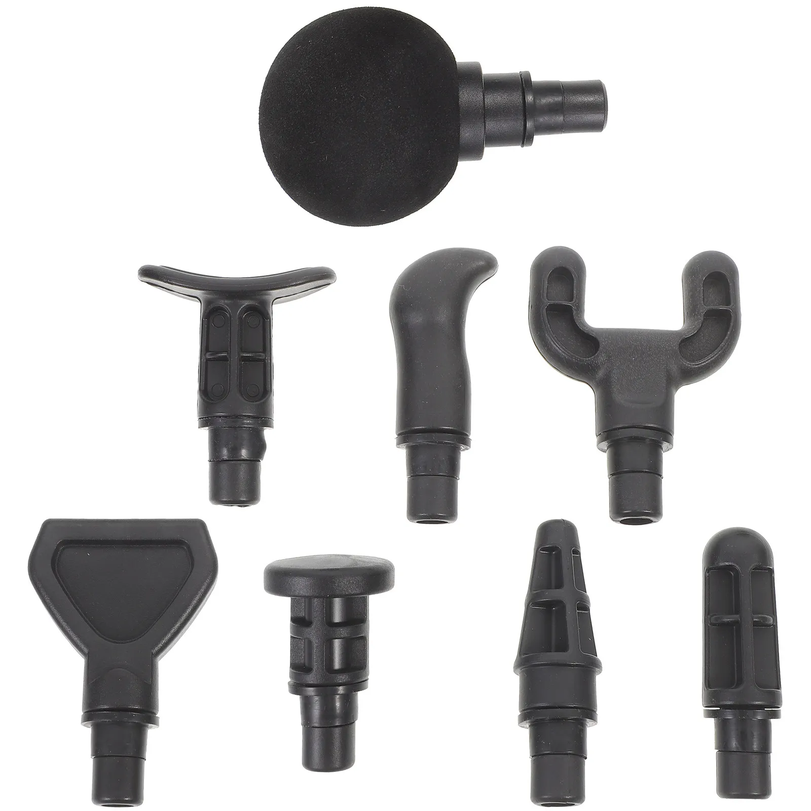 1Set Fitness Massage Head Adapter Black Fascia Massager Set Deep Tissue Relaxation Muscle Recovery Massage Gadget