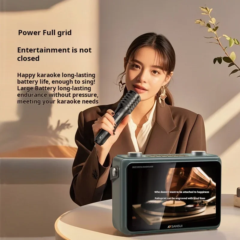SANSUI K115 سمّاعات بلوتوث مشغل فيديو 80 واط مكبر صوت رقص مربع محمول مع شاشة عرض شبكة تلفزيون متنقل نفس الشاشة