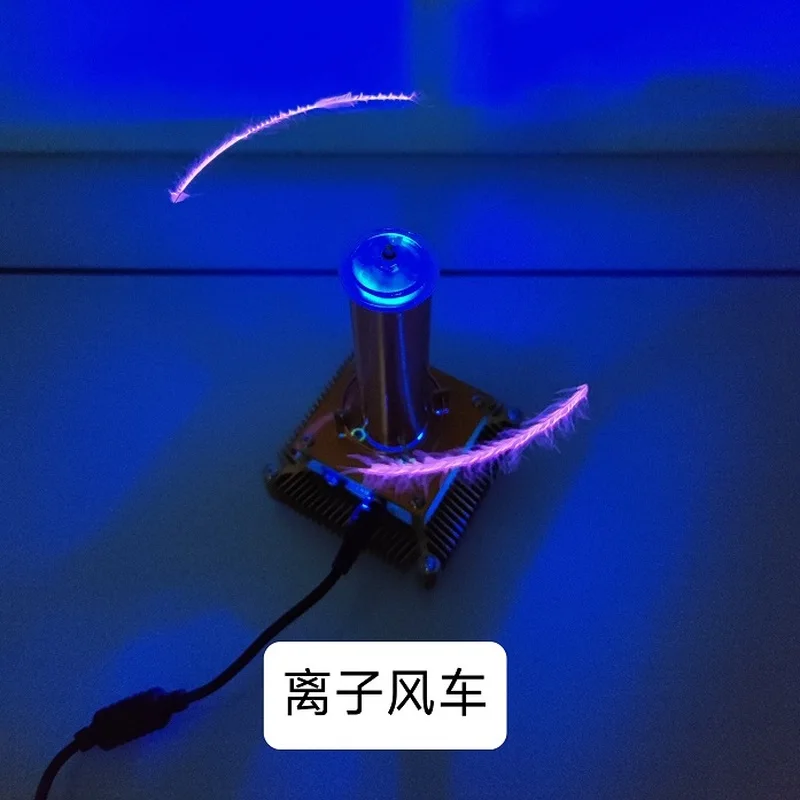 Estación de transmisión inalámbrica bobina Tesla Music Ion Windmill Wreath