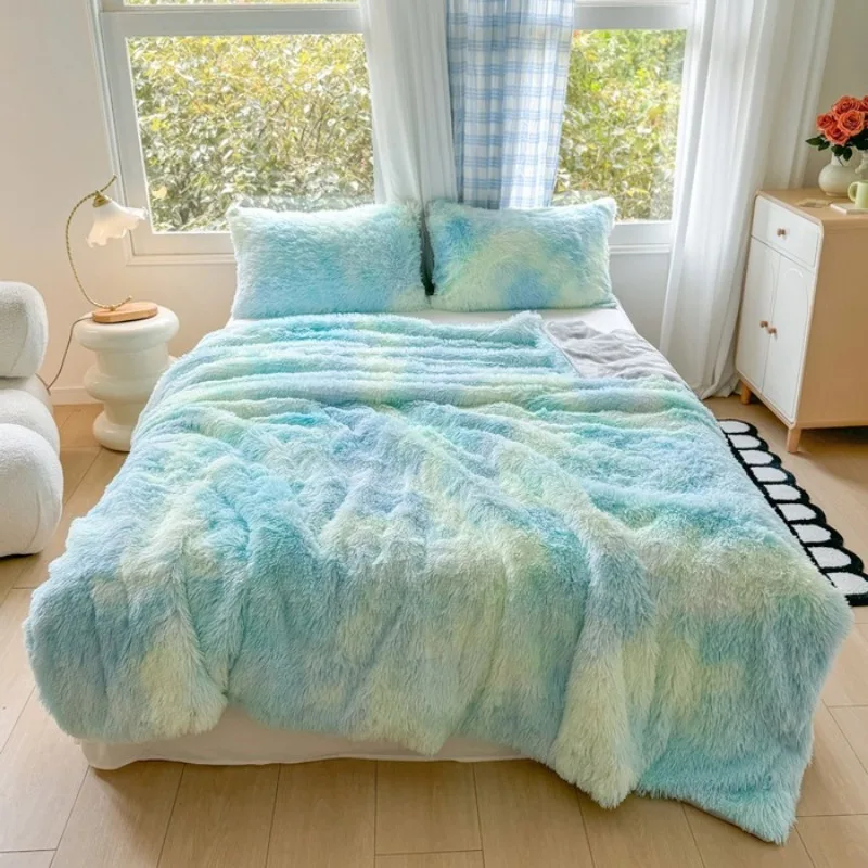 

Плед из флиса под норку, длинноворсовый флис PV, фланелевое двуспальное одеяло, покрывало двойного назначения, утолщенное, теплое, без наволочки.