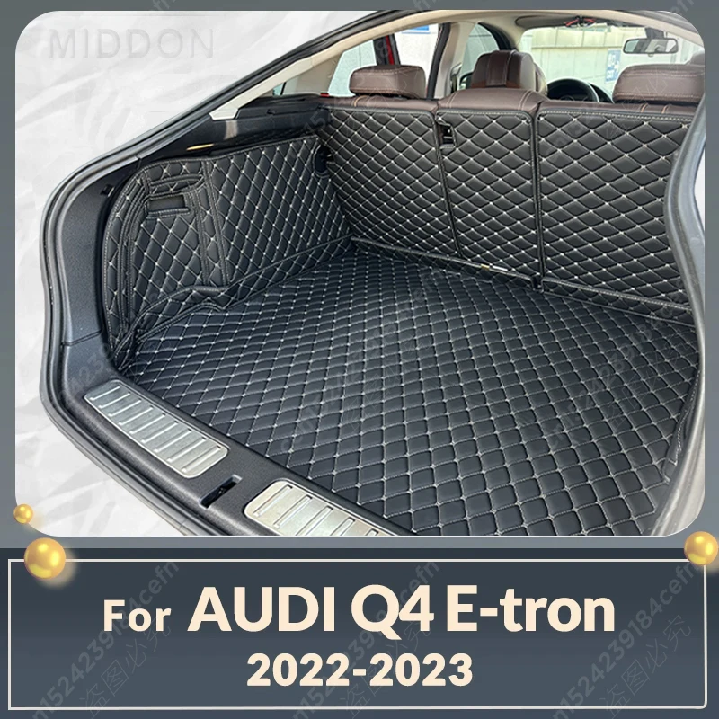 

Автомобильный коврик для багажника с полным покрытием для Audi Q4 E-Tron 2022 2023, автомобильный коврик для багажника, подкладка для груза, защитные аксессуары для интерьера