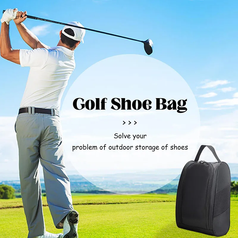 Waterproof Outdoor Golf Shoe Bag With Zipper and Breathable Mesh Portable Shoe Bag to Store Sports Accessories Football Shoe Bag