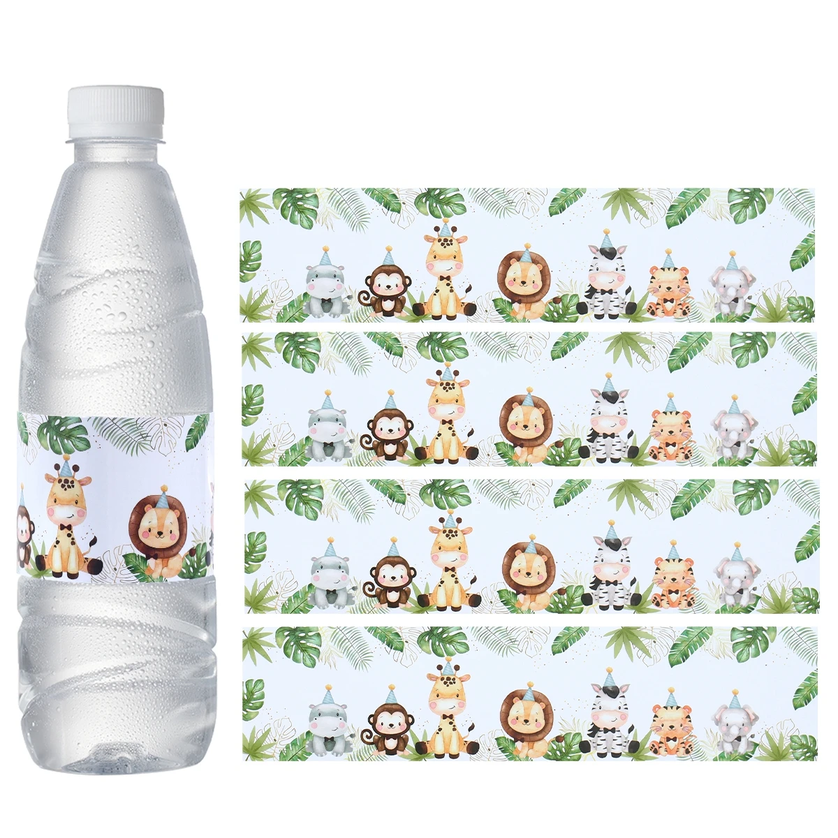 Jungle Animals Bottle Sticker Safari Birthday Party Decoration Wild One Birthday Party Supplie Jungle Birthday Baby Shower Decor