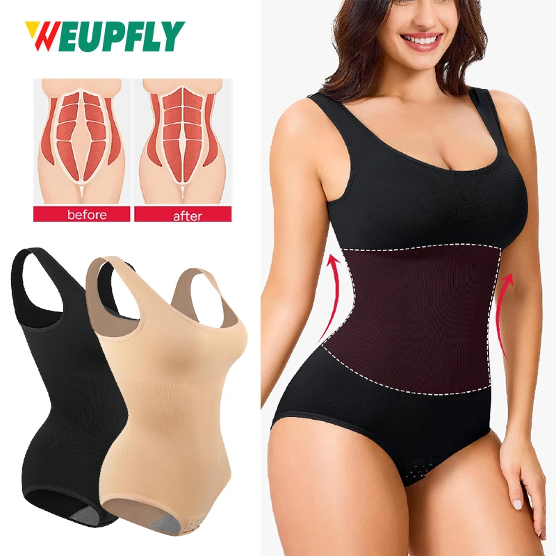 1PCS Women Seamless Shapewear Bodysuit, Tummy Control Faja Waist Trainer, Slimming Body Suit Firm Sculpting Going Out Tops
