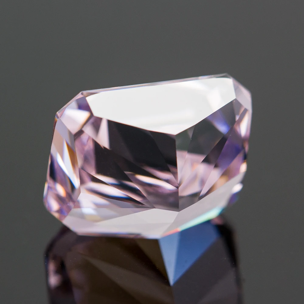 Cubic Zirconia Crushed Ice Cut Rectangle Shape Light Pink Color Charms Loose Stones Used for Jewelry Making Inlay Main Materials 4