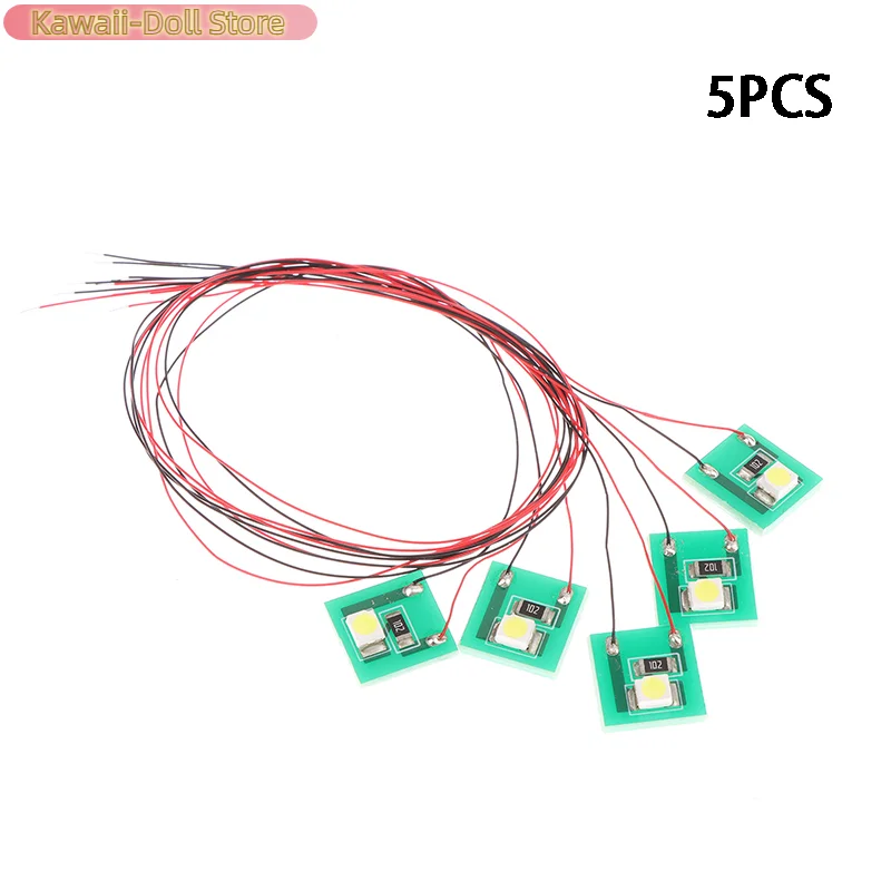 5PCS Pre Wired WARM SMD Light Set White For Model Railway Trains 3528 Led Lamp 12V ~ 18V