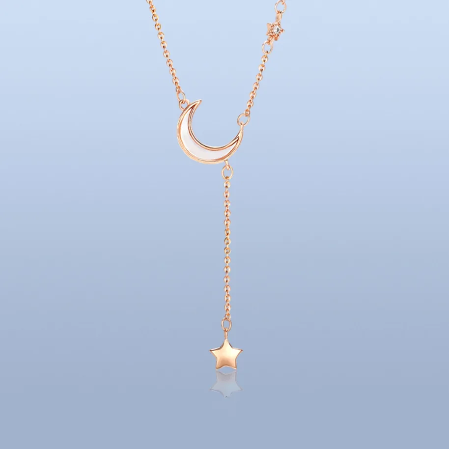 

Trendy Moon Star Pendant Choker Necklace Simple Gold Color Alloy Charm Chain Collares Necklace For Women Party Jewelry Gift