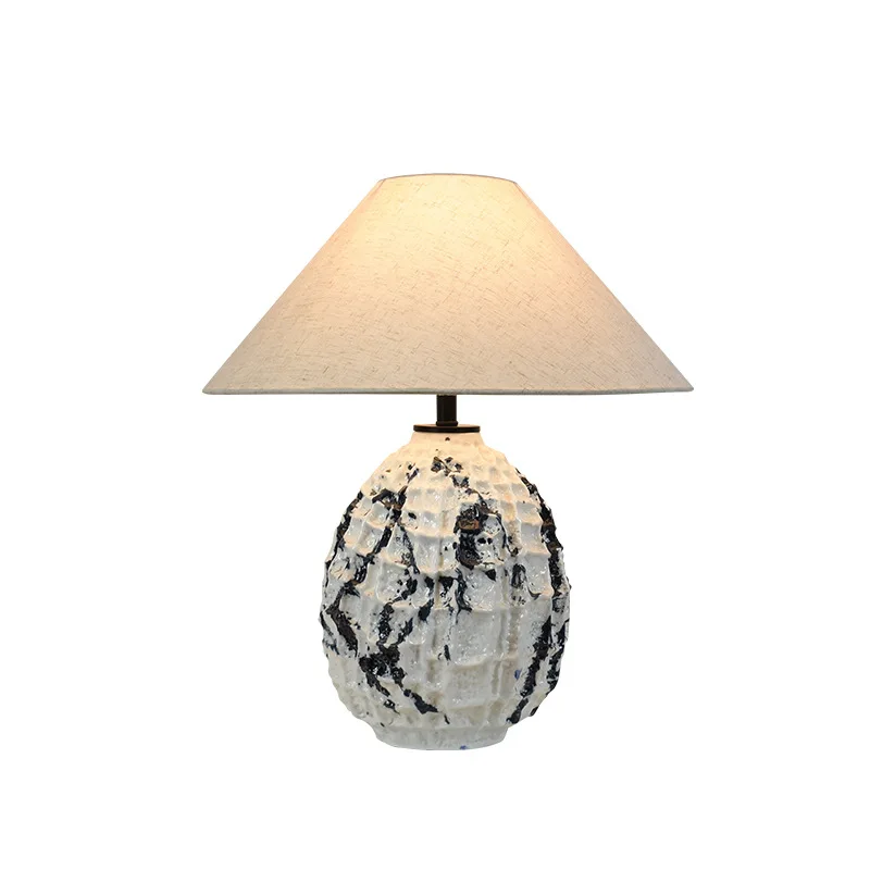 Pottery pot table lamp model room hotel bed and breakfast bedroom bedside lamp new Chinese decorative ornament