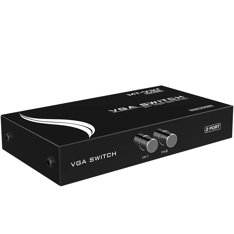 MT-VIKI 2 Port VGA Switch 2 input 1 output Video Selector D-sub Switcher 2 PC Share 1 Monitor High Resolution HD Quality 15-2CH