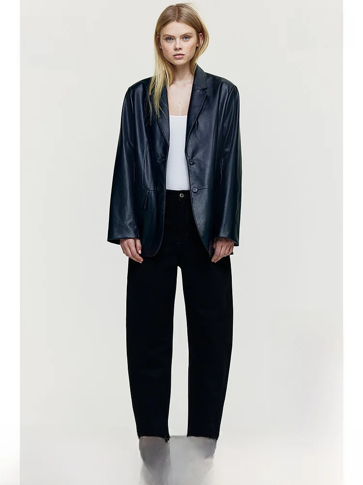 

Женские зимние джинсы-фонарики с высокой талией, свободного кроя, из 100% хлопка H&M, длинные брюки-фонарики