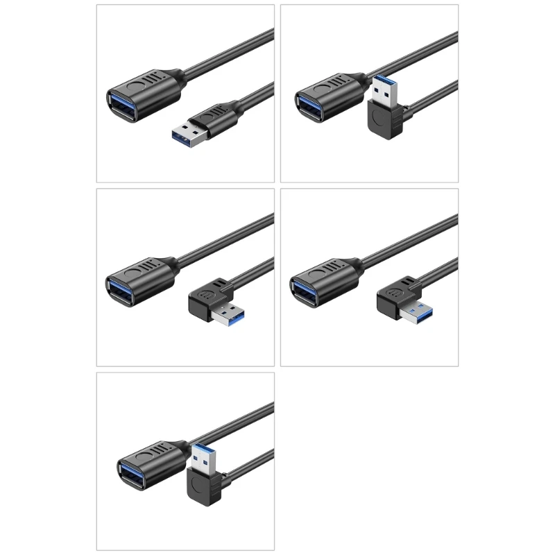USB-удлинительный кабель USB «папа-мама», 5 Гбит/с, высокоскоростной 90 градусов, USB-удлинительный кабель для синхронизации