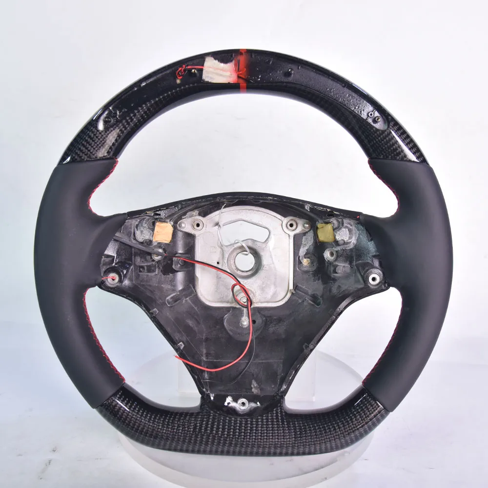 Carbon Fiber Leather Steering Wheel With Multi-Color Ambient LED For BMW E92 E90 E8X, Classic Modern Upgrade
